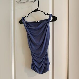 Zara one shoulder blue top